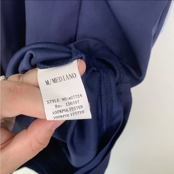 MANIJU Womens Mini Dress Lace Back Navy Sz M - Picture 5 of 7